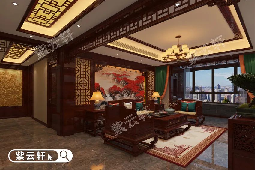 聊城356平传统中式别墅装修豪华布局蕴含文艺面貌